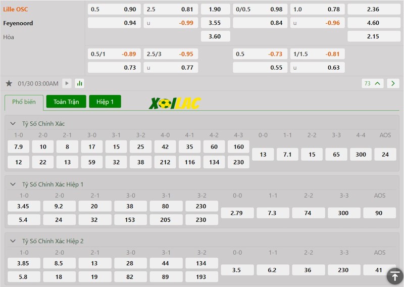 Soi kèo Lille vs Feyenoord 30/01/2025 – Tỷ lệ kèo Soi kèo Lille vs Feyenoord 30/01/2025 – Tỷ lệ kèo
